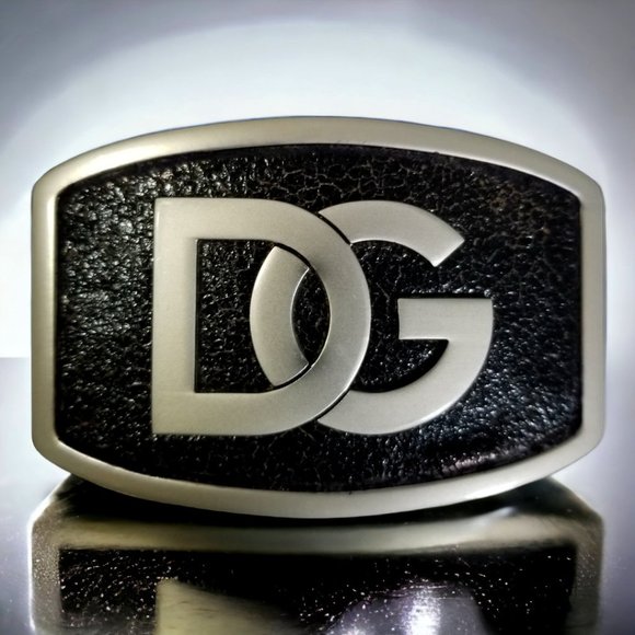 Dolce & Gabbana Accessories - Vintage Dolce & Gabbana Logo Belt Buckle DG Silver Metal & Leather Buckle